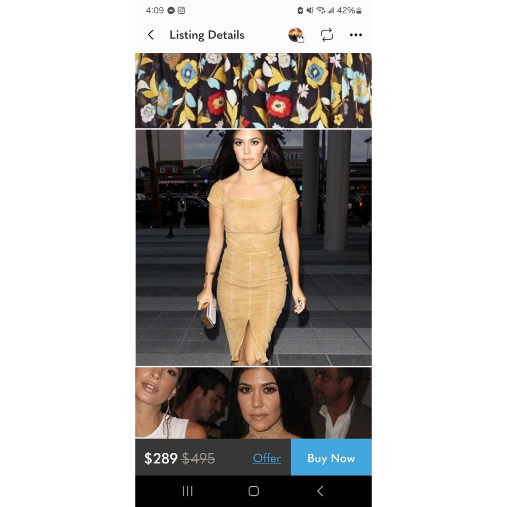 Alice + Olivia Gracelyn Suede Off Shoulder Crop Top Tan Size 4 $495 Lamb Leather - Picture 12 of 12